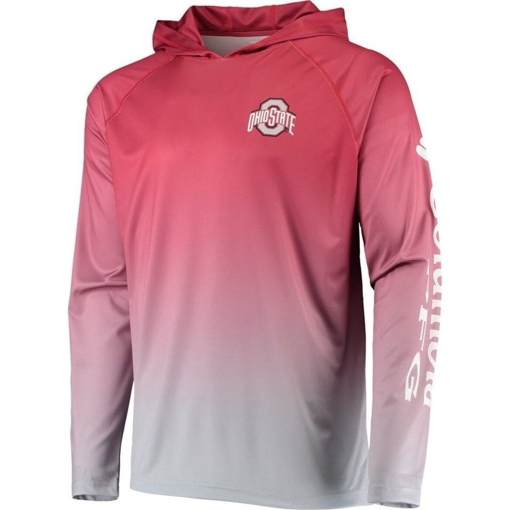 Ohio State Buckeyes Columbia PFG Men's Large Shirt Hoodie Omni-Shade UPF 50